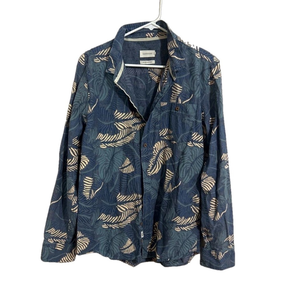 Zanerobe Light Blue Casual Tropical Resort Button Up Long Sleeve Shirt Medium